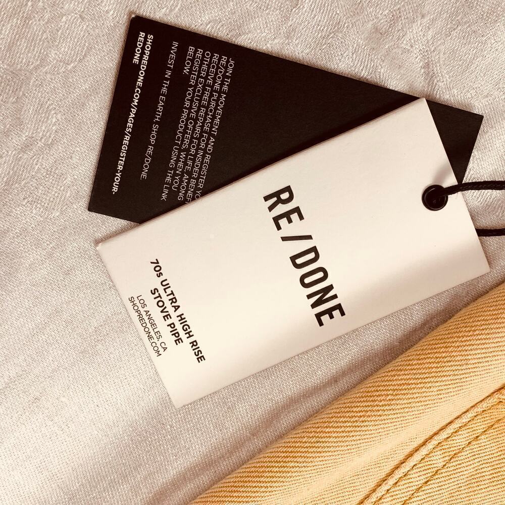 RE/DONE Desert Sand Ultra High Rise Stovepipe Jeans Size 28 - Picture 6 of 9